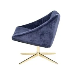 Bloomingville Elegant Fauteuil Blauw Velours -Bloomingville Verkoopwinkel bloomingville elegant fauteuil blauw velours 3