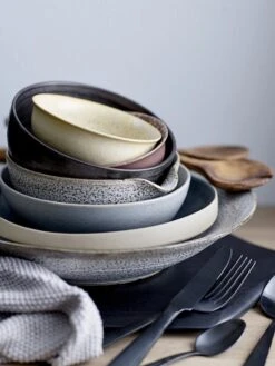 Bloomingville Thea Schaal Grijs - Set Van 6 Stuks Ø16,5xH8 Cm -Bloomingville Verkoopwinkel bloomingville thea schaal grijs set van 6 stuks 16 3