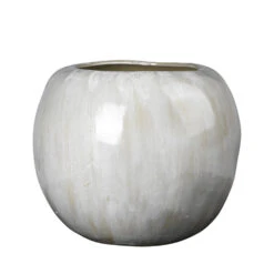 Broste Copenhagen Apple Vaas Aardewerk Antiek Wit - Ø41,5XH34,5CM