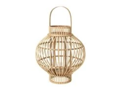 Broste Copenhagen Globus Lantaarn Bamboe/glas-Ø36XH40CM