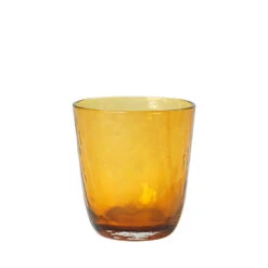 Broste Copenhagen Hammered Glazen 33,5cl Amber - Set Van 12 Stuks