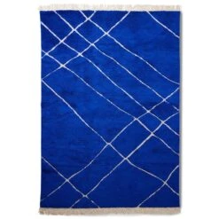 HKliving Handgeknoopt Wollen Vloerkleed Cobalt 200x300cm - TTK3089