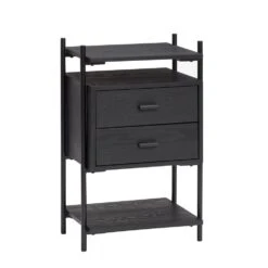 Hubsch Bijzettafel Hout/metaal - Zwart