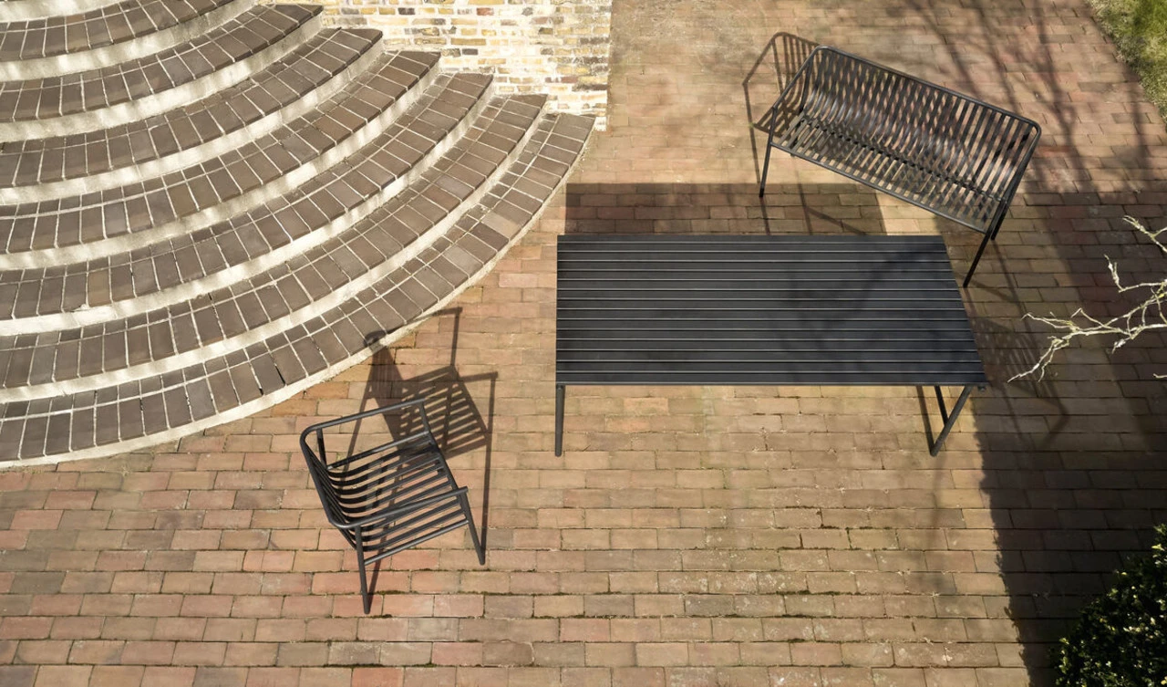 Hubsch Buitenbank Zwart Metaal 2 Hubsch Buitenbank Zwart Metaal - Afbeelding 2