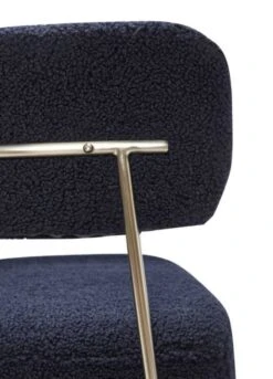 Hubsch Lounge Stoel Polyester/metaal - Blauw/nickel -Bloomingville Verkoopwinkel hubsch lounge stoel polyester metaal blauw nickel 2