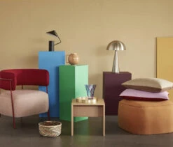 Hubsch Lounge Stoel Polyester/metaal - Roze/rood -Bloomingville Verkoopwinkel hubsch lounge stoel polyester metaal roze rood 2