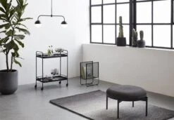 Hubsch Poef Rond Zwart 7 Hubsch Poef Rond Zwart -Bloomingville Verkoopwinkel hubsch poef rond zwart 3