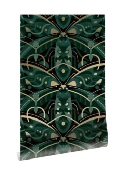 KEK Amsterdam Art Deco Goud Behang Animaux Beetle - Groen