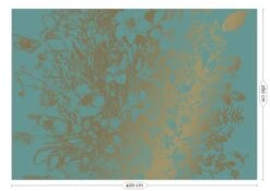 KEK Amsterdam Engraved Flowers Goud Behang MW-021 - 400x280cm