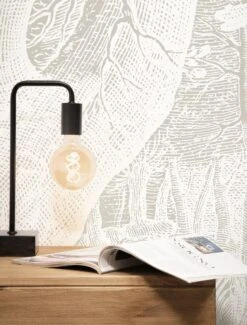 KEK Amsterdam Engraved Landschappen Behang Grijs WP-761 200x280cm -Bloomingville Verkoopwinkel kek amsterdam engraved landschappen behang grijs w 4