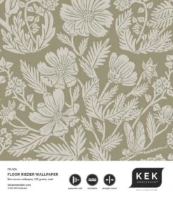 KEK Amsterdam Getekende Bloemen Behang 100x280cm Zand - FR-003 -Bloomingville Verkoopwinkel kek amsterdam getekende bloemen behang 100x280cm z 4