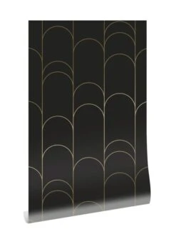 KEK Amsterdam Golden Lines Behang 100x280cm Zwart/goud MW-071