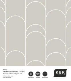 KEK Amsterdam Grafische Lijnen Behang 100x280cm Beige WP-737 -Bloomingville Verkoopwinkel kek amsterdam grafische lijnen behang 100x280cm be 2