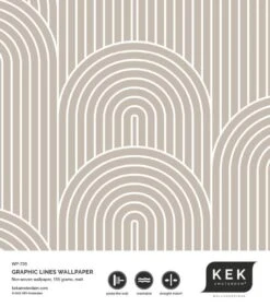 KEK Amsterdam Grafische Lijnen Behang 100x280cm Zand WP-735 -Bloomingville Verkoopwinkel kek amsterdam grafische lijnen behang 100x280cm za 3