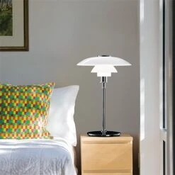 Louis Poulsen PH 4½-3½ Glas Tafellamp Chroom - 5744161501 -Bloomingville Verkoopwinkel louis poulsen ph 4 3 glas tafellamp chroom 5744161 4