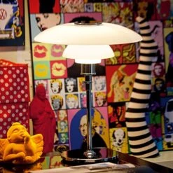 Louis Poulsen PH 4½-3½ Glas Tafellamp Chroom - 5744161501 -Bloomingville Verkoopwinkel louis poulsen ph 4 3 glas tafellamp chroom 5744161 5