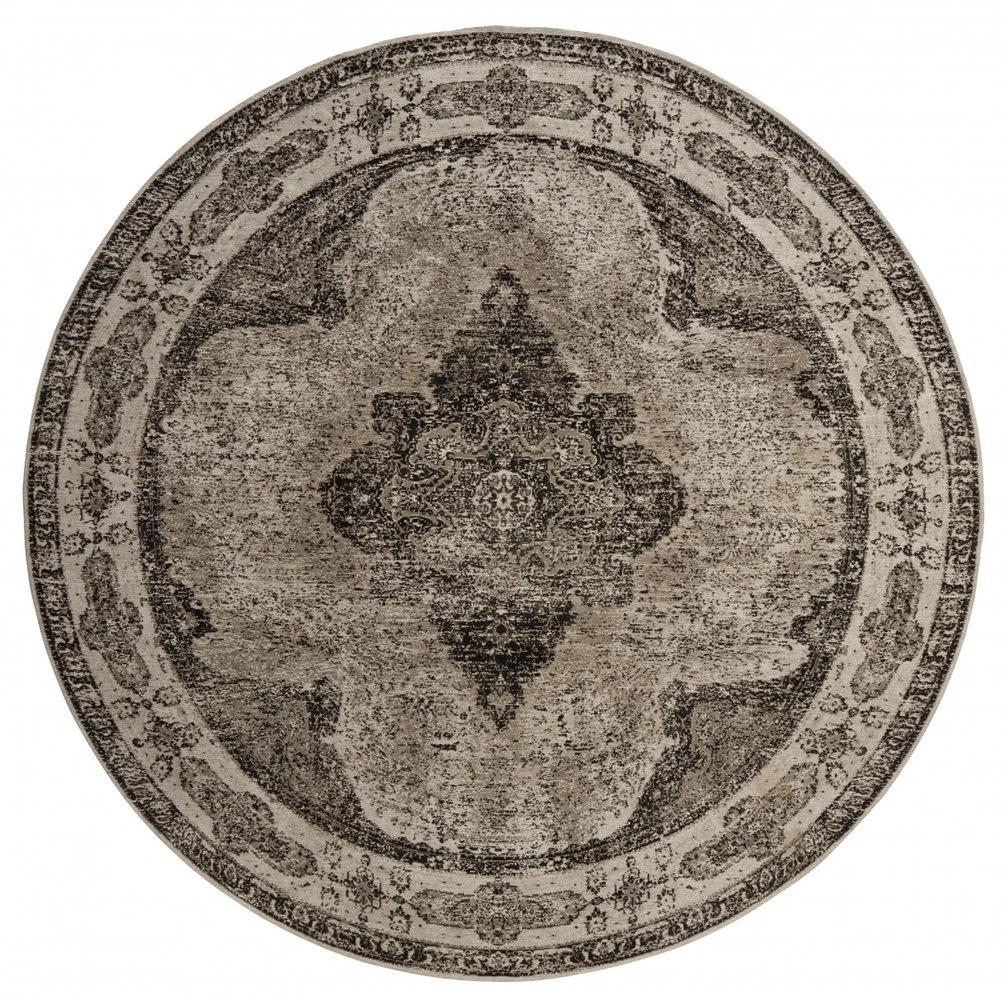 Nordal Venus Rond Vloerkleed Grijs - Diameter 140cm 1 Nordal Venus Rond Vloerkleed Grijs - Diameter 140cm