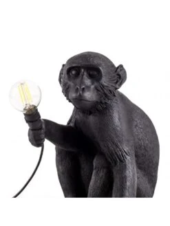 Seletti Monkey Lamp Sitting - Zwart